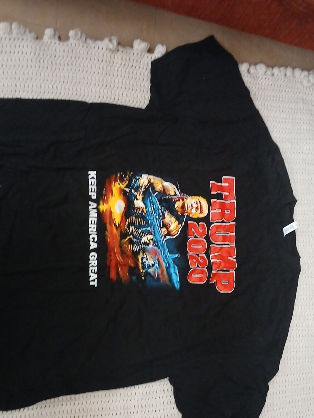 Old Navy Black Short-Sleeve Graphic Tee with Red and Blue Print
